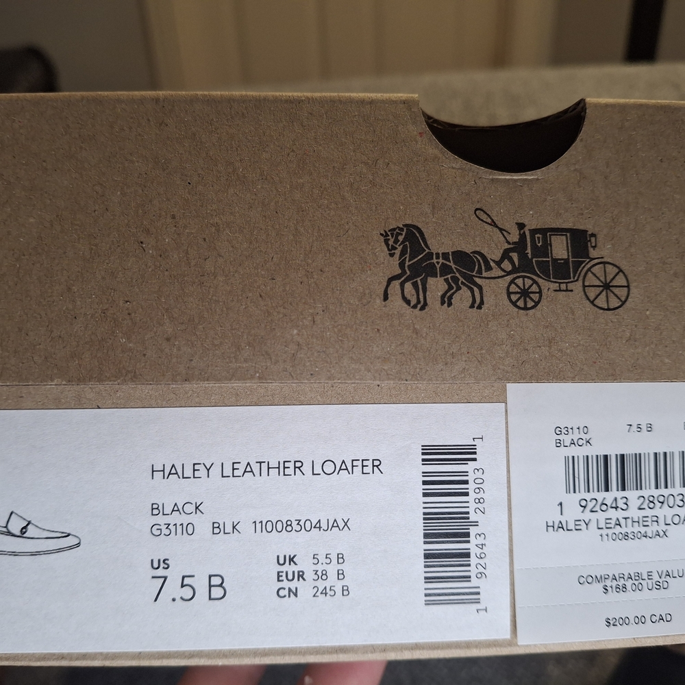 Coach Haley Black Leather Loafers